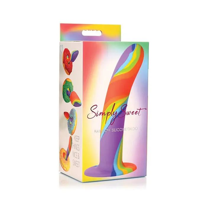 Simply Sweet Silicone Rainbow Dildo Curve Toys