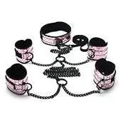 Spartacus Faux Leather Collar to Wrist & Ankle Restraints Bondage Kit w/Leash Spartacus