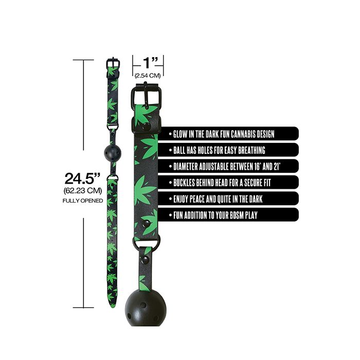Stoner Vibes Glow in the Dark Breathable Ball Gag Stoner Vibes