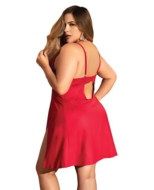 Stretch Babydoll with Lace & G-String - Nightwear Lingerie Mapale