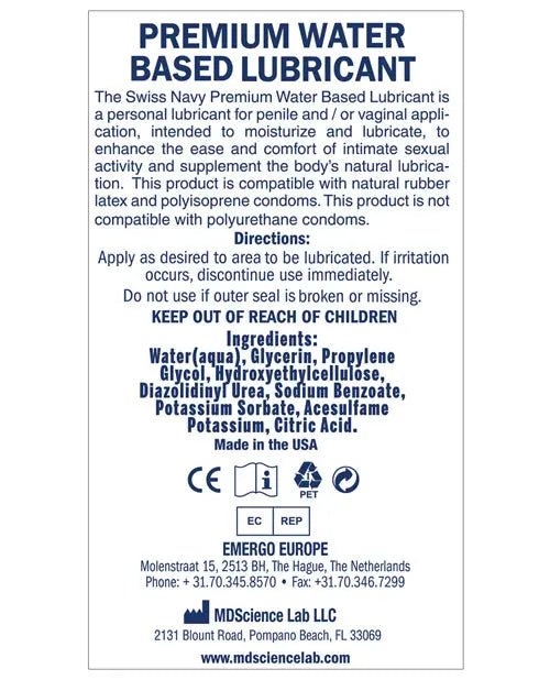 Swiss Navy Water Based Lube - 2 oz Swiss navy