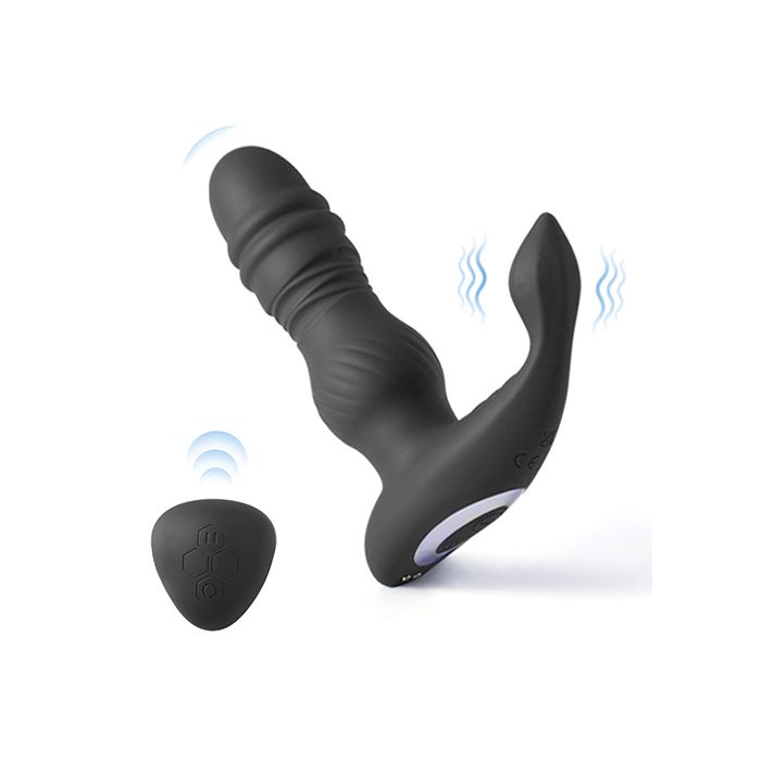 Thrusting Prostate Massager Vibrating Butt Plug Anal Sex Toy Honey Play Box