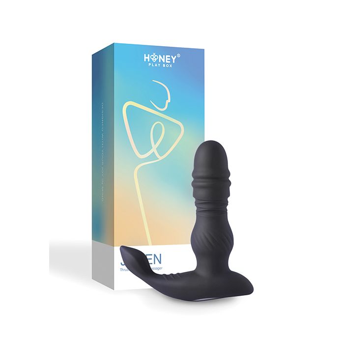 Thrusting Prostate Massager Vibrating Butt Plug Anal Sex Toy Honey Play Box