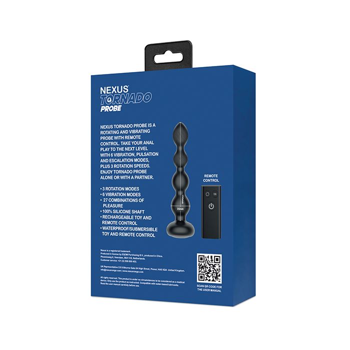 Tornado Probe Rotating & Vibrating Beaded Butt Plug Nexus