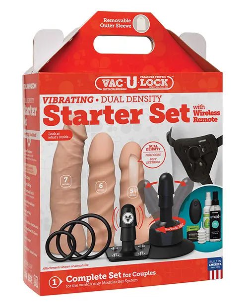 Vac-U-Lock Dual Density Starter strapon Set with Wireless Remote Vac-U-Lock