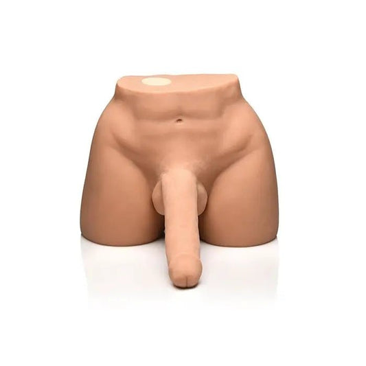 Vibrating Sex Doll with Squeezing Male Masturbator and Poseable Dildo Curve Toys