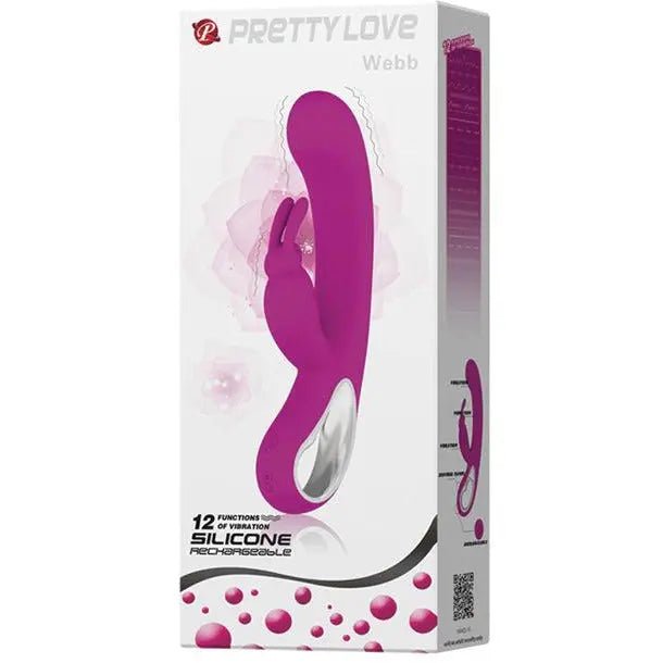 Webb Bunny Ears Rabbit Vibrator with Handle 12 Vibrating Functions Pretty Love