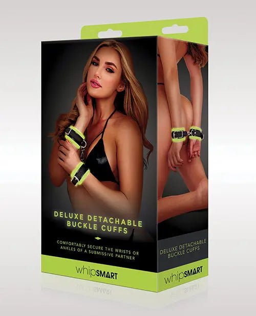 Whip Smart Glow in the Dark Deluxe Detachable Buckle Hand Cuffs Whip Smart