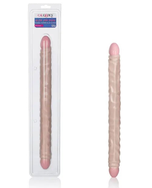 17" Slim Jim Duo Veined Super Slim Double Headed Dildo Cal Exotic