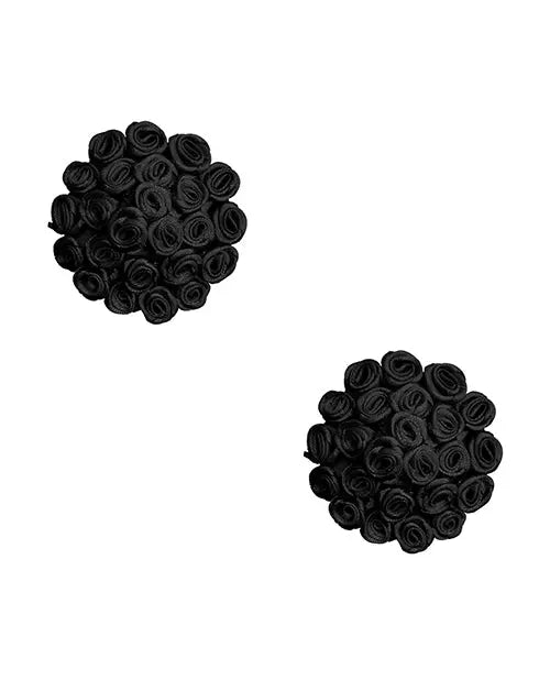 Burlesque Nightfall Roses Reusable Silicone Nipztix Black Neva Nude