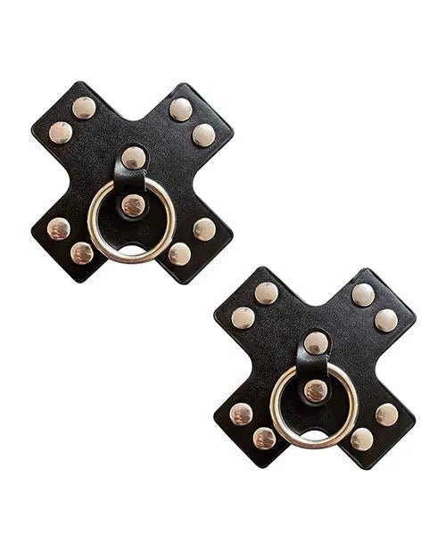 Burlesque Pierced N' Punked Leather Metal X Silicone Reusable Nipztix Neva Nude