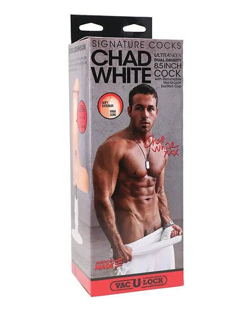 Chad White Dildo with Vac-U-Lock Suction Cup - 8.5" Realistic Dildo Doc Johnson's