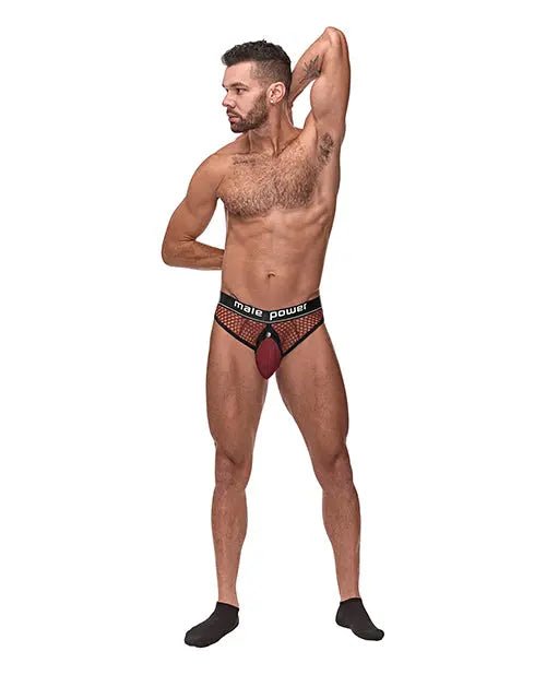 Cock Pit Fishnet Cock Ring Thong Red Cock Pit