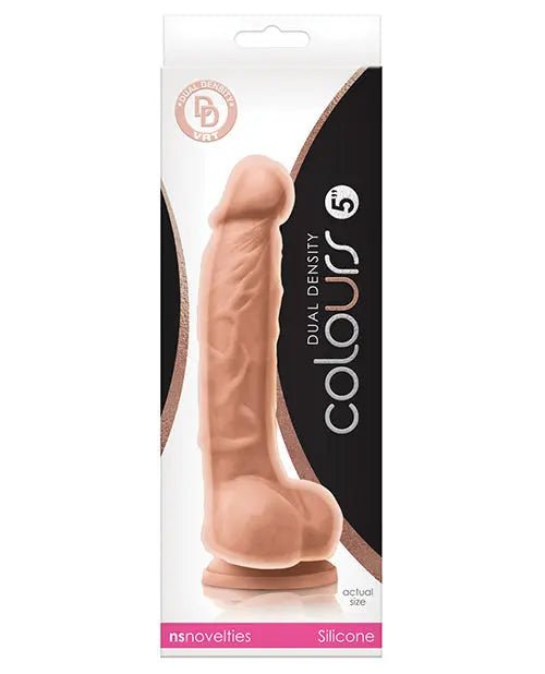 Colours Dual Density 5" Dong with Balls & Suction Cup Colour