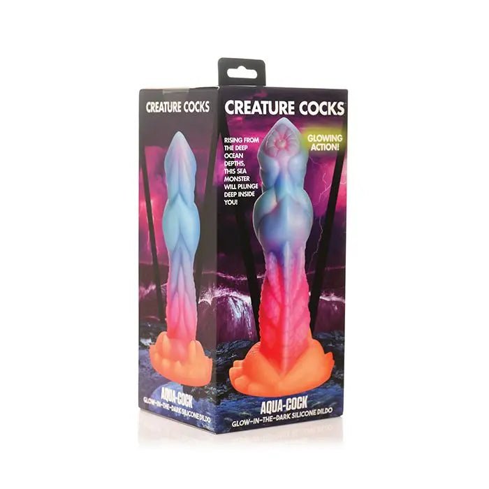 Creature Dildo Glow-in-the-Dark Aqua-Cock Silicone Dildo Creature Cocks