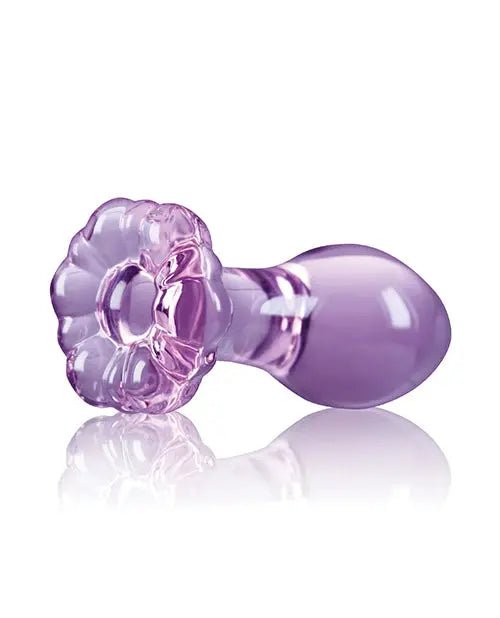 Crystal Flower Glass Butt Plug Crystal
