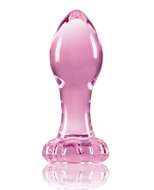 Crystal Flower Glass Butt Plug Crystal