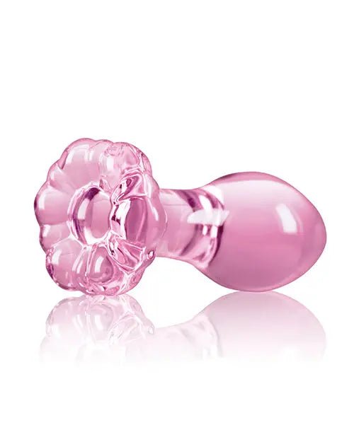 Crystal Flower Glass Butt Plug Crystal