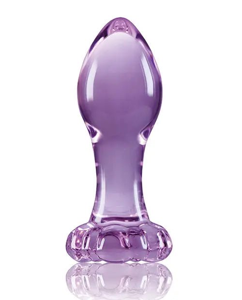 Crystal Flower Glass Butt Plug Crystal