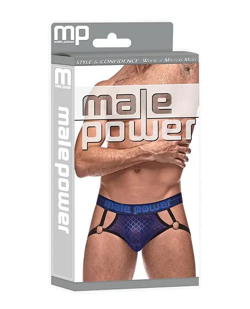 Diamond Mesh Jock Ring Blue Male Power