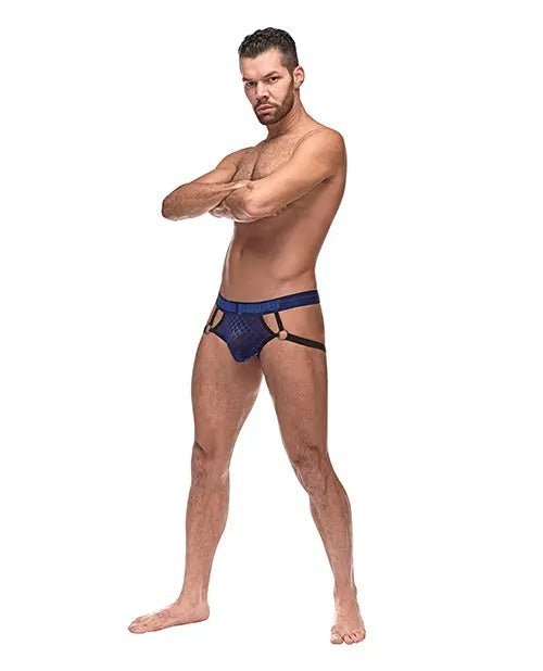 Diamond Mesh Jock Ring Blue Male Power