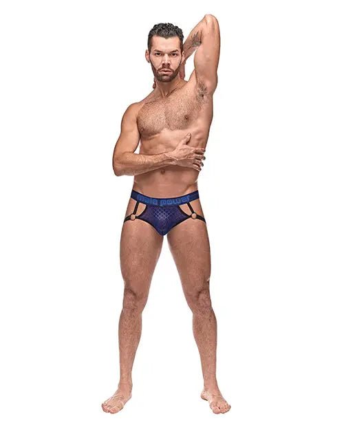 Diamond Mesh Jock Ring Blue Male Power