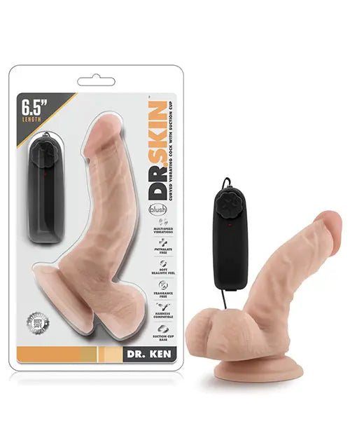 Dr. Ken 6.5" Vibrating Dildo with Suction Cup Blush