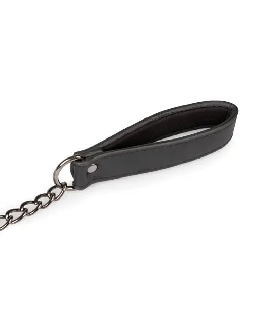 Faux Leather Collar with Nipple Chains Easy Toys