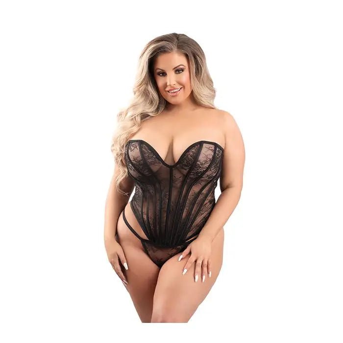 Floral Lace Corset & G-String Fantasy Lingerie