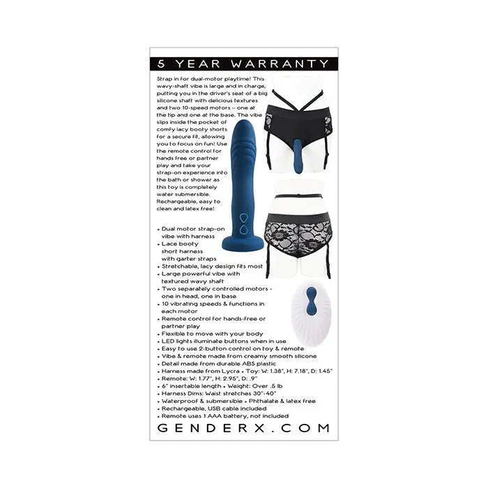 Gender X Snuggle Up Dual Motor Vibrating Strap On Gender X