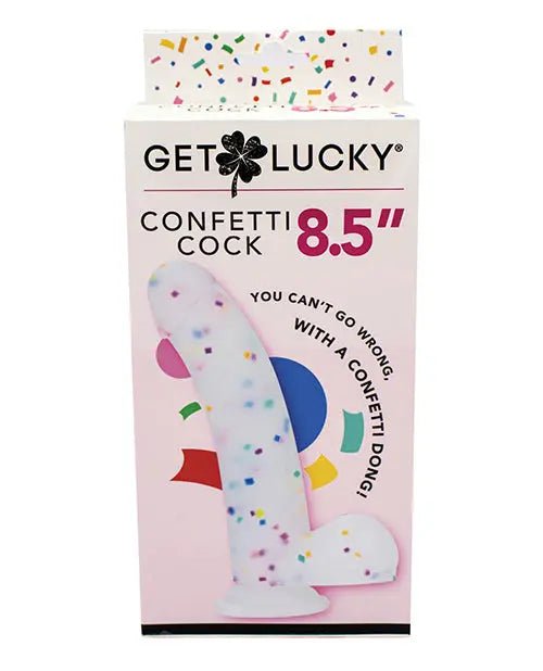 Get Lucky 8.5" Real Skin Confetti Strap On Compatible Dildo Get Lucky