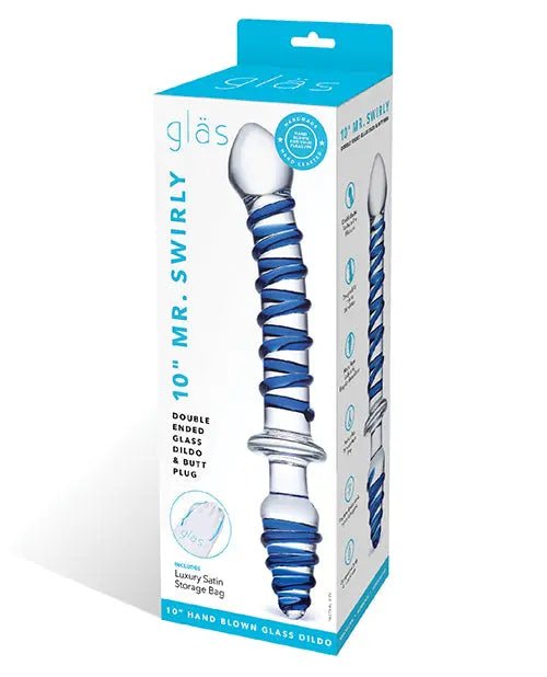 Glas 10" Mr. Swirly Double Ended Glass Dildo / Anal Plug Glas