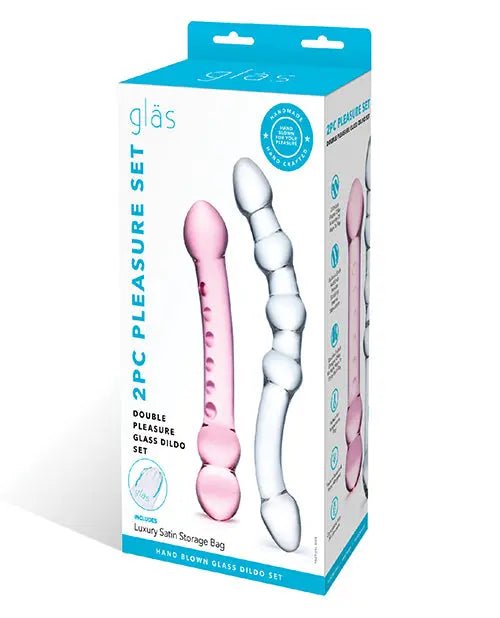 Glas 2 Pc Double Pleasure Glass Dildo Set Glas
