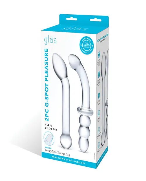 Glas 2 pc G-Spot Pleasure Glass Dildo Set Glas