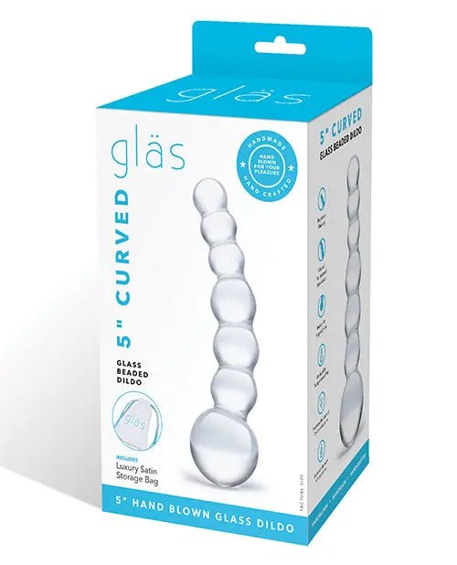 Glas 5" Curved Beaded Glass Dildo Glas