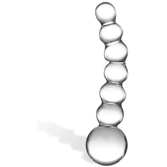 Glas 5" Curved Beaded Glass Dildo Glas