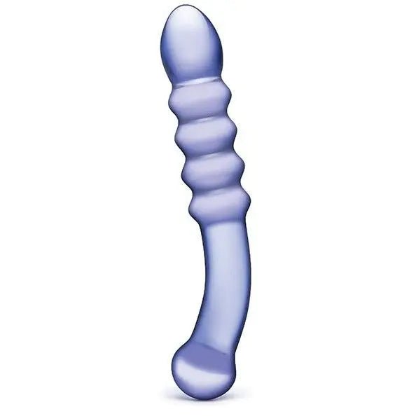 Glas Purple Rain Ribbed Glass Dildo Glas