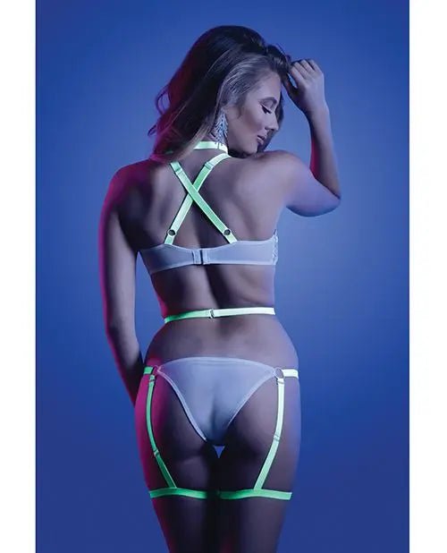 Glow Night Vision Glow in the Dark Gartered Teddy Fantasy Lingerie