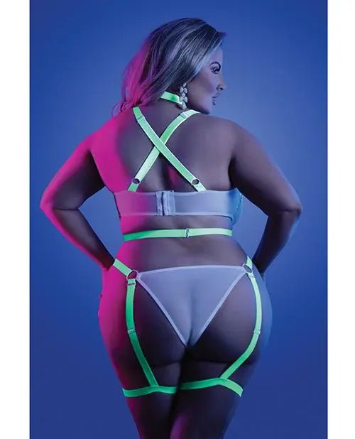 Glow Night Vision Glow in the Dark Gartered Teddy Fantasy Lingerie