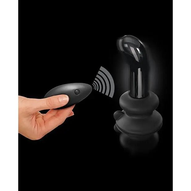 Hand Blown Glass Vibrating Butt Plug with Remote Icicle