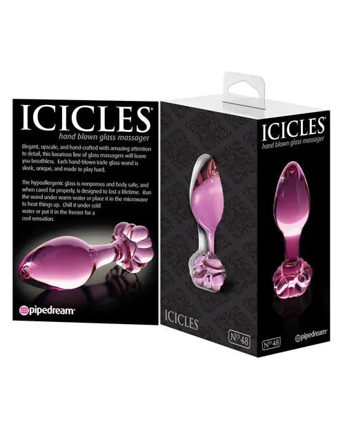 Hand Blown Rose Colored Glass Butt Plug Icicle