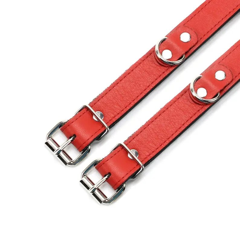 Kathleen Fur Lined Leather Restraints Bondage Cuffs 1'' Oddo Leather