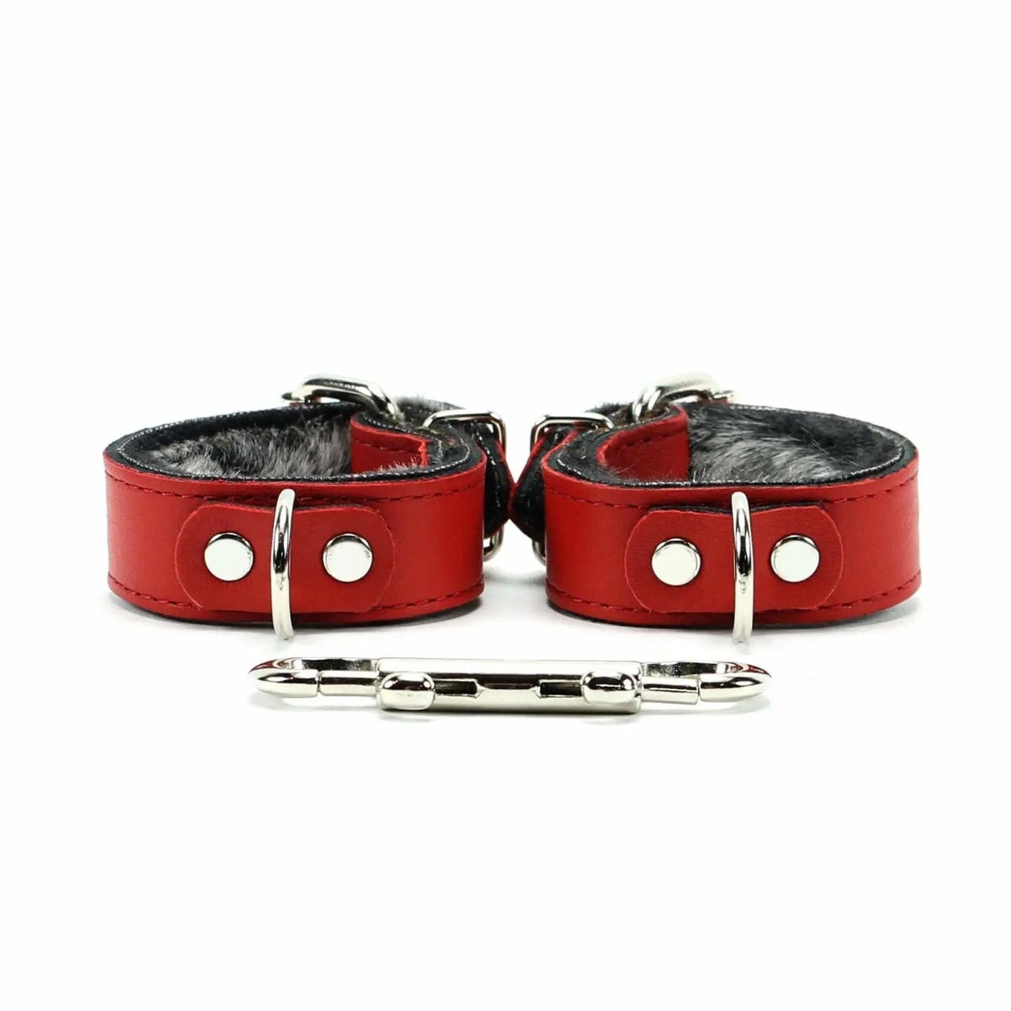 Kathleen Fur Lined Leather Restraints Bondage Cuffs 1'' Oddo Leather