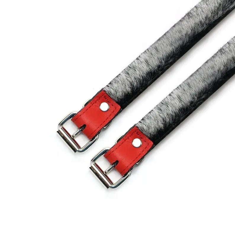 Kathleen Fur Lined Leather Restraints Bondage Cuffs 1'' Oddo Leather