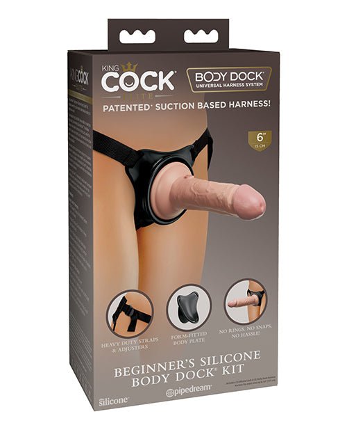 King Cock Elite Beginner's Silicone Body Dock strap on Kit - Strap On Pipedream