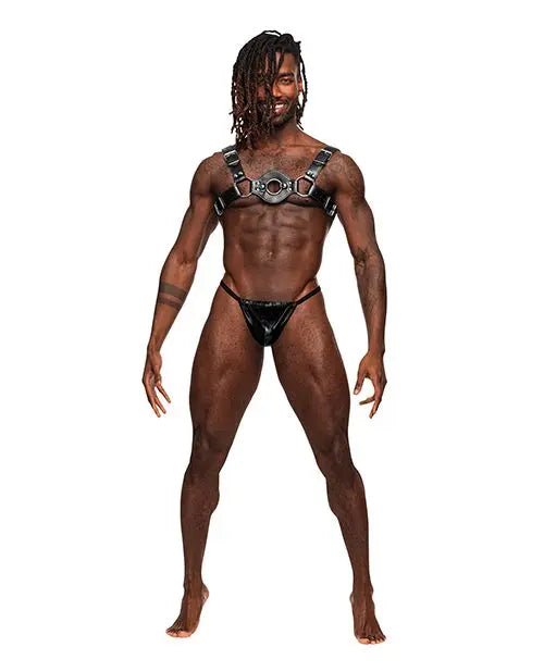 Libra PU Leather Chest Harness Male Power