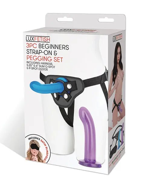 Lux Fetish 3 pc Beginners Pegging Strap On Set LUX Fetish