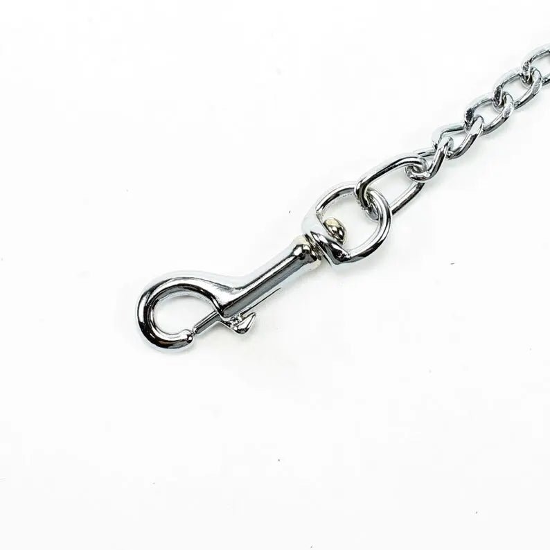 Mandrake Bondage Leather Leash 30'' Chain Lead Oddo Leather