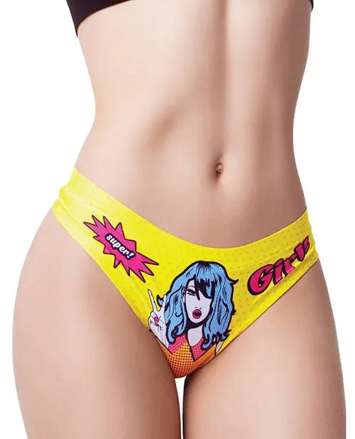 Mememe Comic Fans Printed Thong - Lingerie Mememe