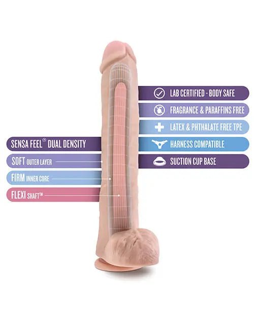Naturel Daddy 14" Dual Density Realistic Dildo with Suction Cup Blush